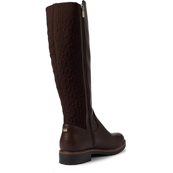 Tommy Hilfiger Women's Famian Heel Zip up Riding Boot, Dark Brown Size 6M - Picture 4 of 5